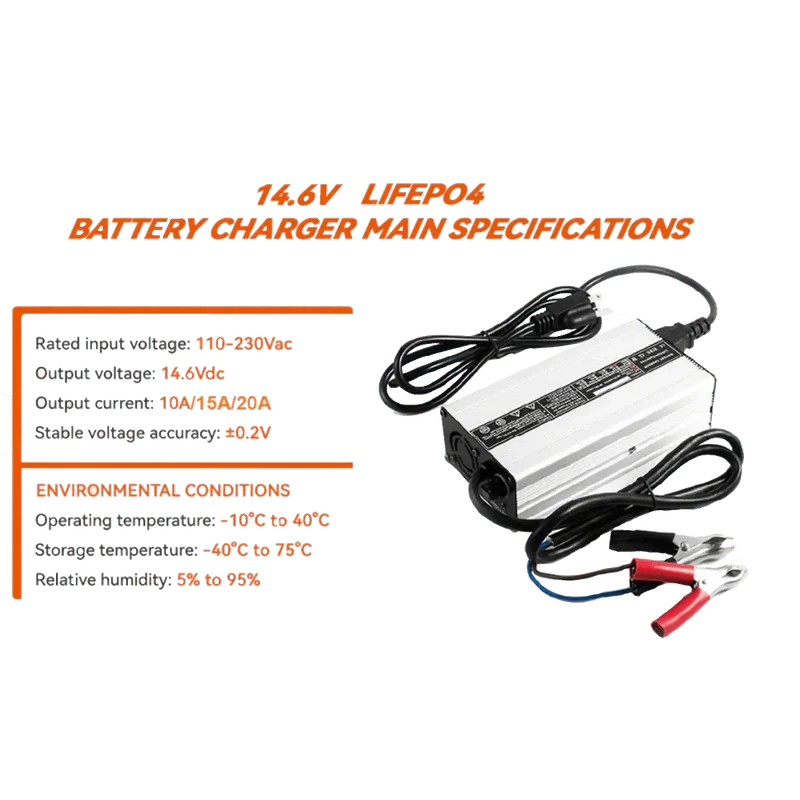 Chargeur LiFePo4 pour batterie 12V 20A